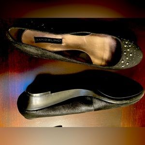 Bandolino Size 10 Black Flats with studs. Never worn. Great for the holidays!
